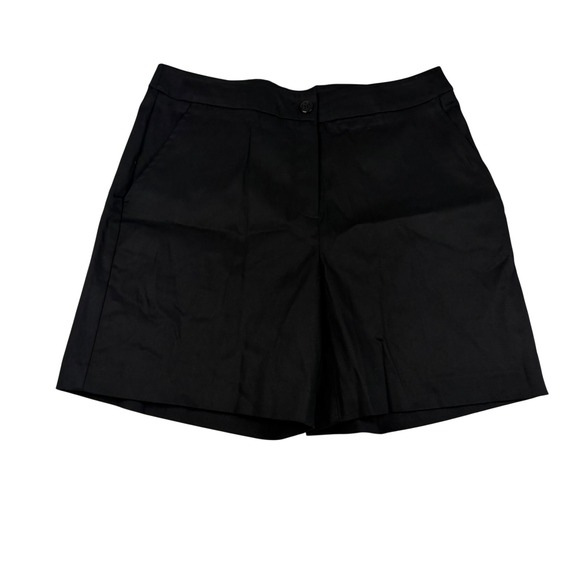 Pantology Pants - Pantology Womens Black Cotton Stretch Chino Shorts Size 10 Mid Rise Tailored